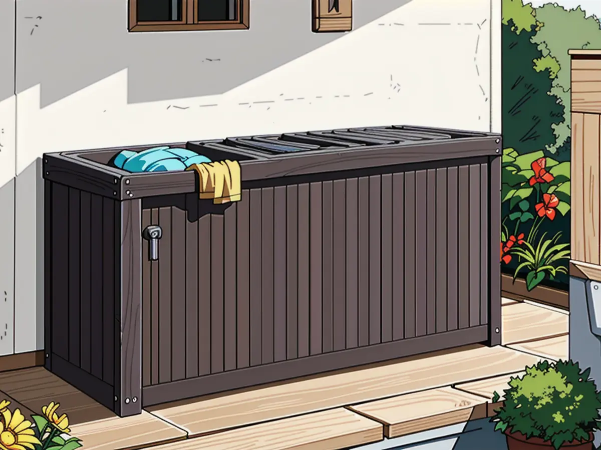 Spacious 71-Gallon Strong Outdoor Resin Storage and Organization System Suitable for Decks Outdoor Wicker Storage Chest from Wayfair Available for $109